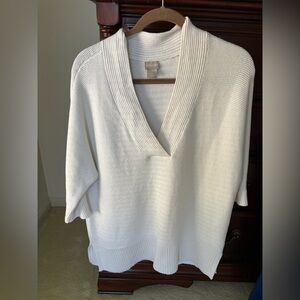 Chico's Elegant White V-Neck Sweater